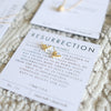 Resurrection faux opal earrings and verse card