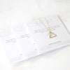 Together adoption gold necklace triangle and heart and verse card