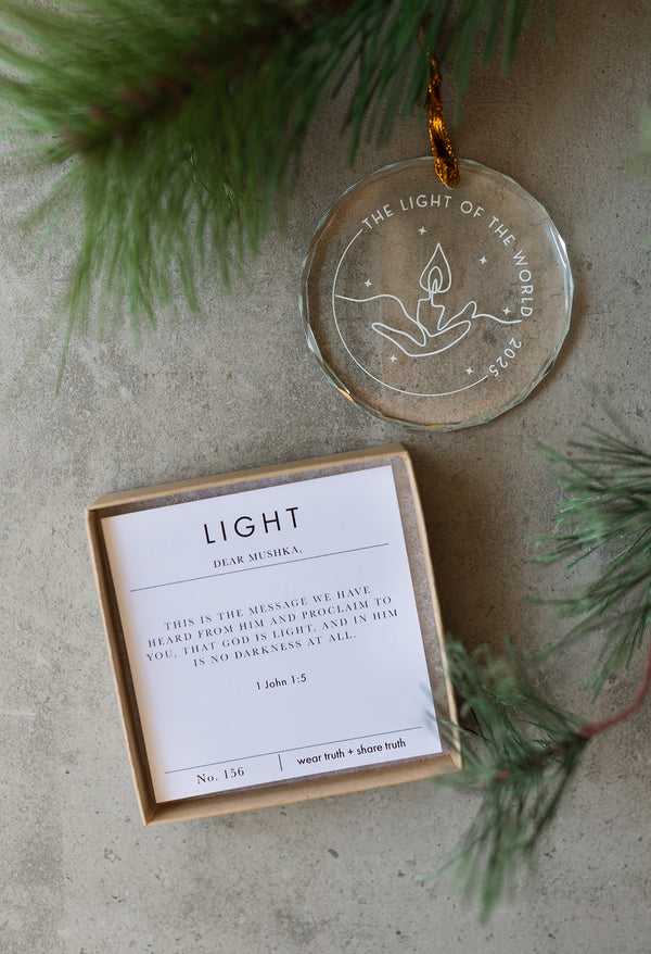 LIGHT GLASS ORNAMENT · 1 JOHN 1:5