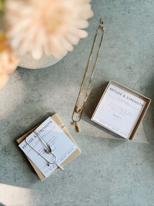 REFUGE AND STRENGTH NECKLACE · PSALM 46:1