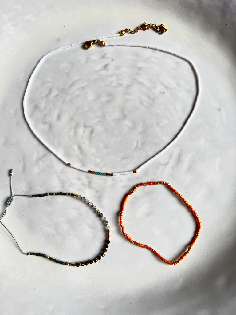 SALE! BEADED NECKLACE & BRACELET SET OF 3