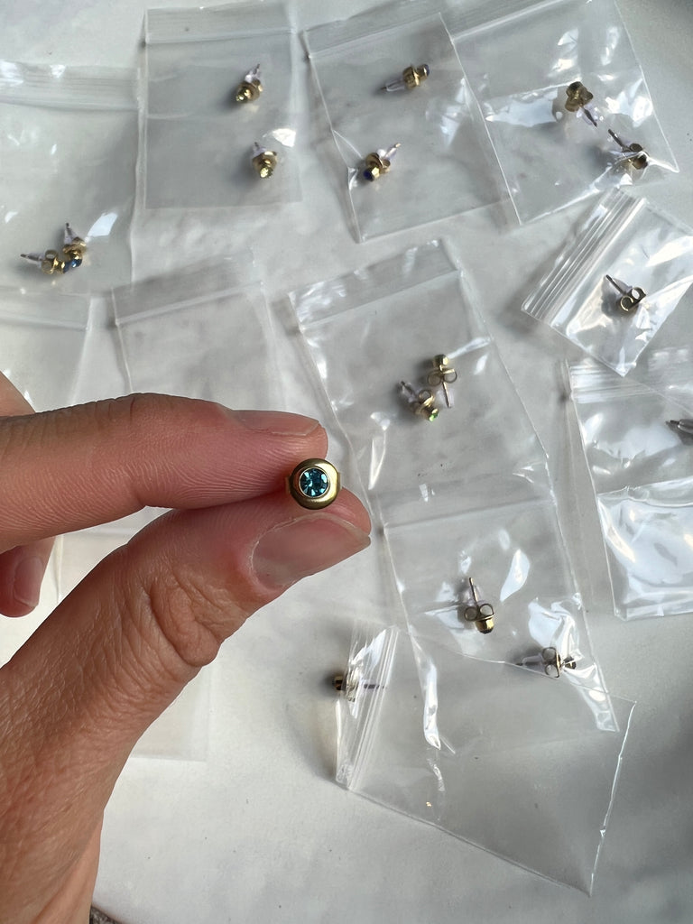 SALE! BIRTHSTONE STUD EARRINGS