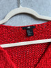 Size Medium | HM Cherry Red Open Weave Sweater
