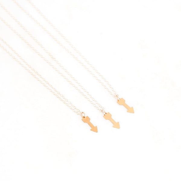 Three Quiver gold arrow necklaces
