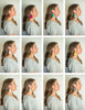Woman wearing different colors of comfort earrings