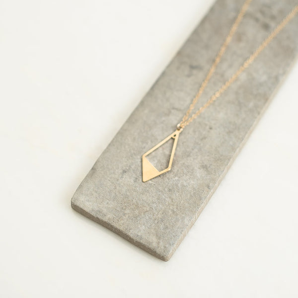 Valley gold necklace with brass pendant