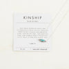 Silver Kinship necklace with turquoise beads and verse card