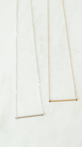 Path gold and silver bar necklaces