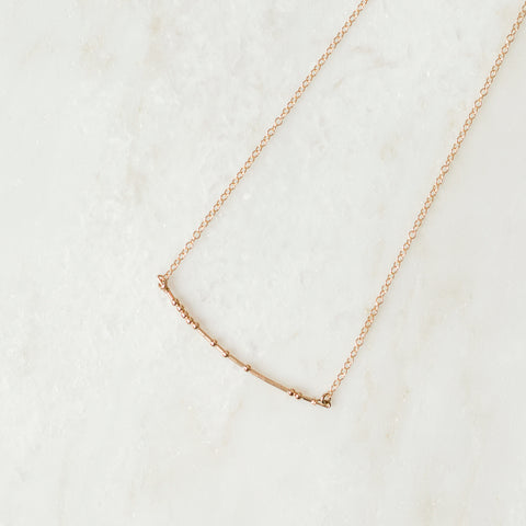 Thank You Morse code necklace in gold