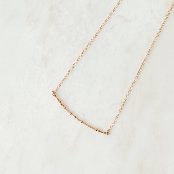 Thank You Morse code necklace in gold