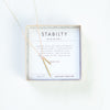 Stability gold bar necklace and verse card