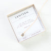 Lantern glass bead gold necklace with verse card