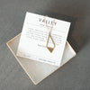 Valley gold necklace with brass pendant and verse card