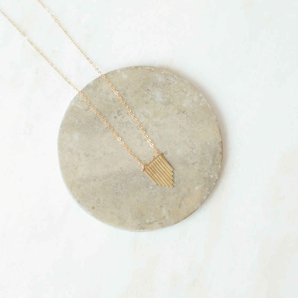 Gold pendant Guard necklace