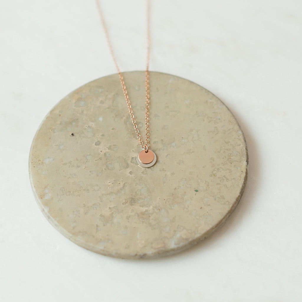 Silver and rose gold mixed metal Good Thing necklace