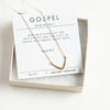 Gold Gospel necklace and verse card