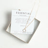 Small gold hexagon necklace and essential verse card
