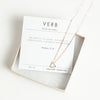 Verb gold triangle necklace and verse card