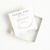 Thank You Morse code necklace in gold and verse card