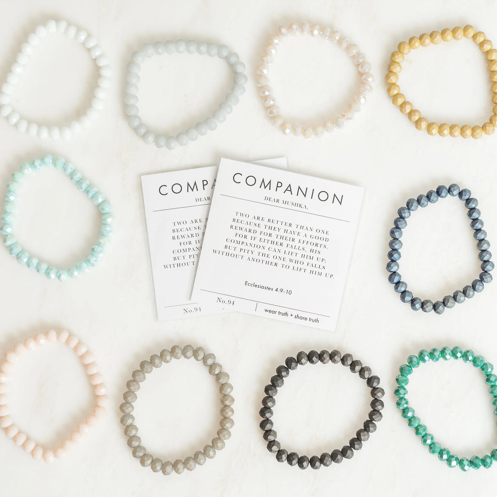 companion bracelets in different colors