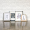 Collection of Dear Mushka framed posters