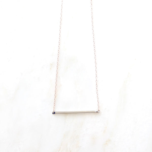 Silver Path bar necklace