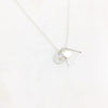 Together adoption silver necklace triangle and heart and initial tag