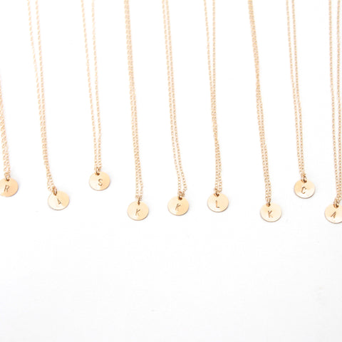 Gold called initial necklaces